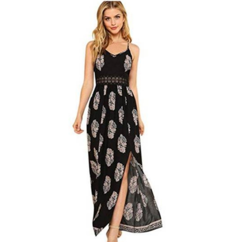 Boho Hollow Maxi Dress